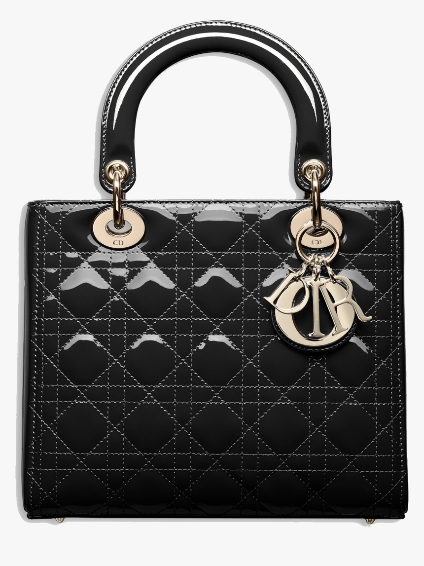 Black Dior Bag Png Image Background - Lady Dior Black Patent, Transparent Png, Free Download