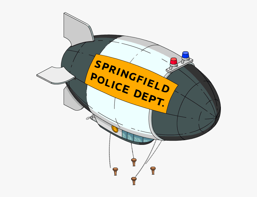 Spdblimpflipped - Springfield Police Department The Simpsons, HD Png Download, Free Download