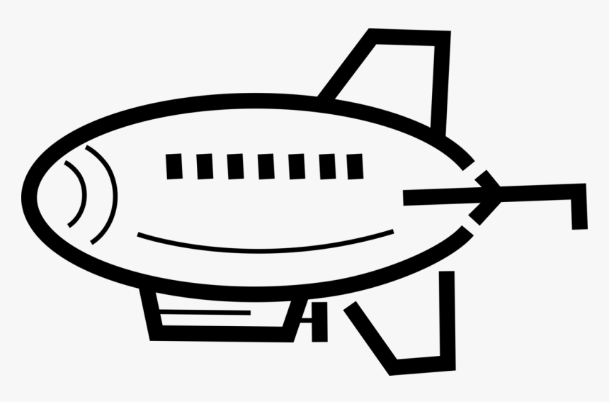 Vector Illustration Of Dirigible Or Blimp Airship Lighter, HD Png Download, Free Download