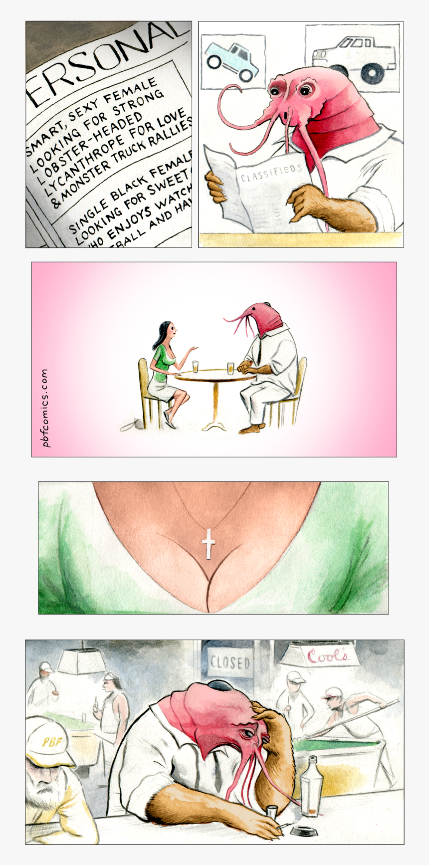 Perry Bible Fellowship Lobster - Pbf Comic, HD Png Download, Free Download