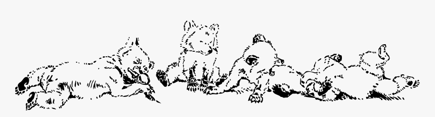 Cubs Playing Clip Arts - Lion Cubs Clipart Black And White, HD Png Download, Free Download