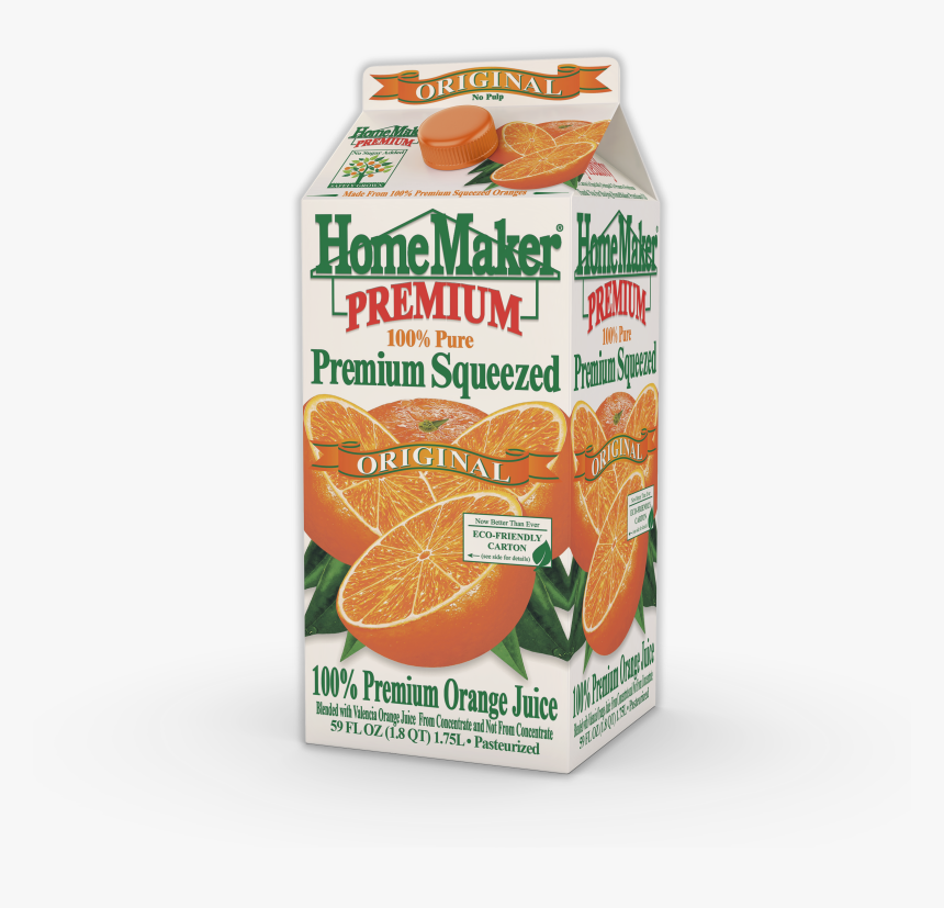 Homemaker, Premium Squeezed Original Orange Juice, - Orange Juice In Carton, HD Png Download, Free Download