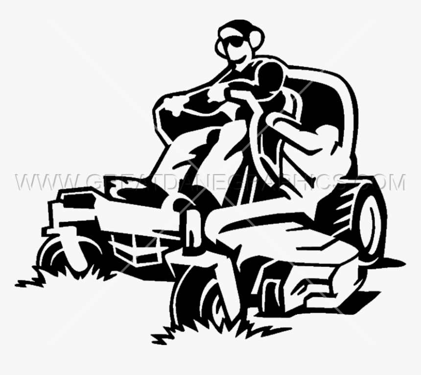 Man Lawn Mowing Man On Lawn Mower Clipart- - Man On Lawn Mower Clipart, HD Png Download, Free Download