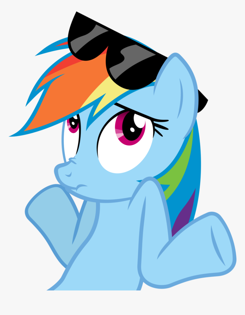 Mlp Rainbow Dash Shrug , Png Download - Rainbow Dash Don T Know, Transparent Png, Free Download