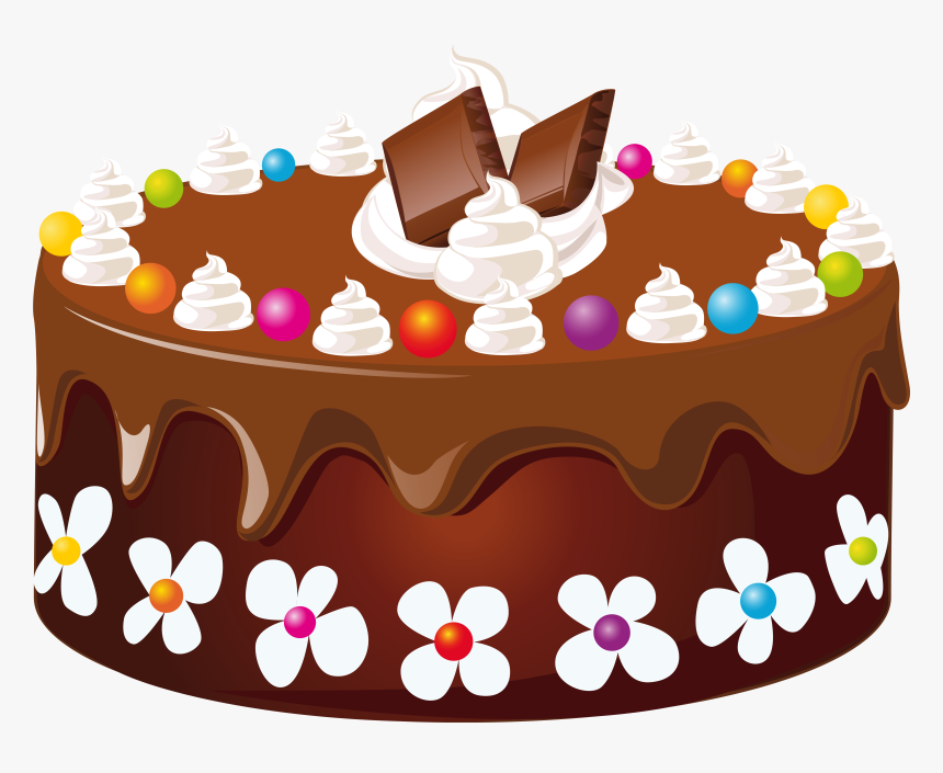 Chocolate Cake Clipart - Chocolate Birthday Cake Clipart, HD Png Download, Free Download