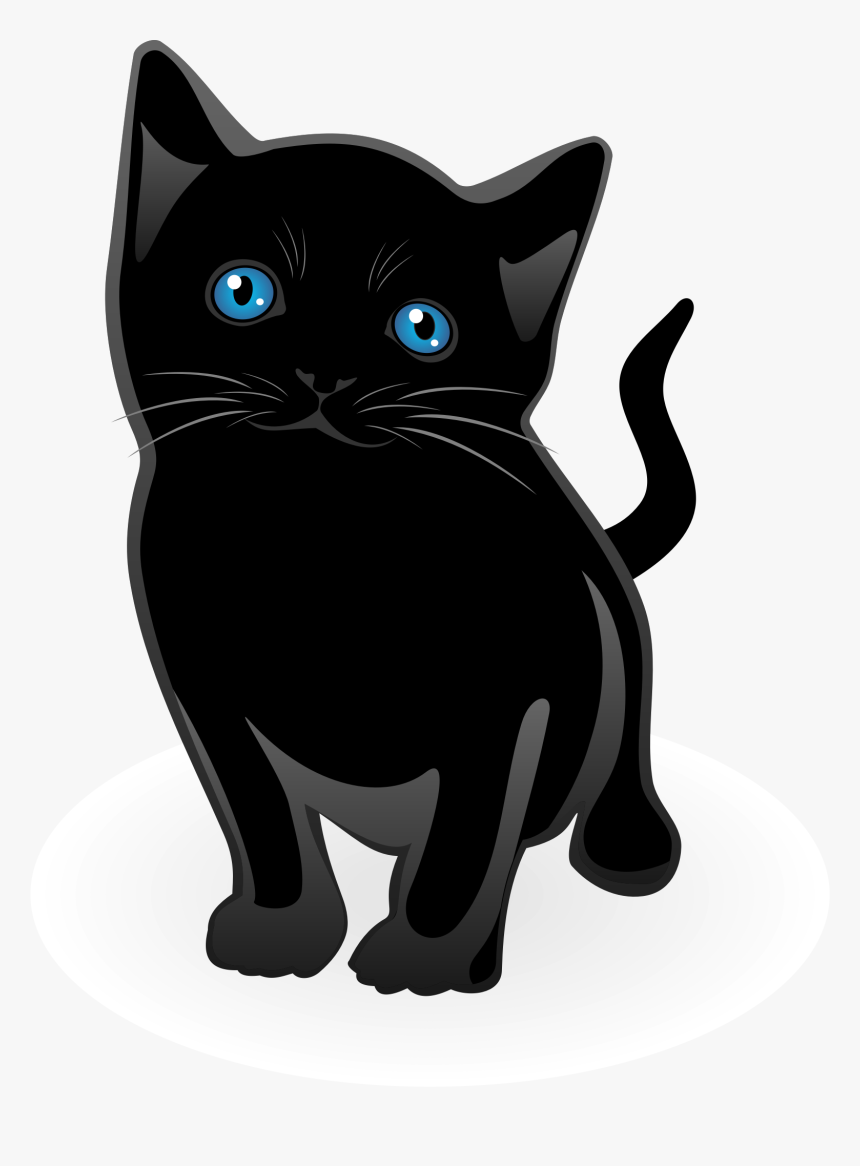 Black Kitten With Blue Eyes - Black Cats Clipart Png, Transparent Png, Free Download