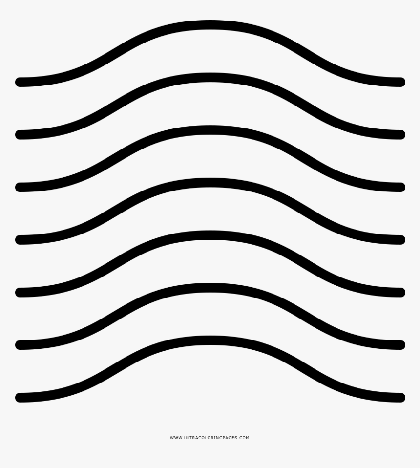 Wavy Lines Coloring Page - Line Art, HD Png Download, Free Download