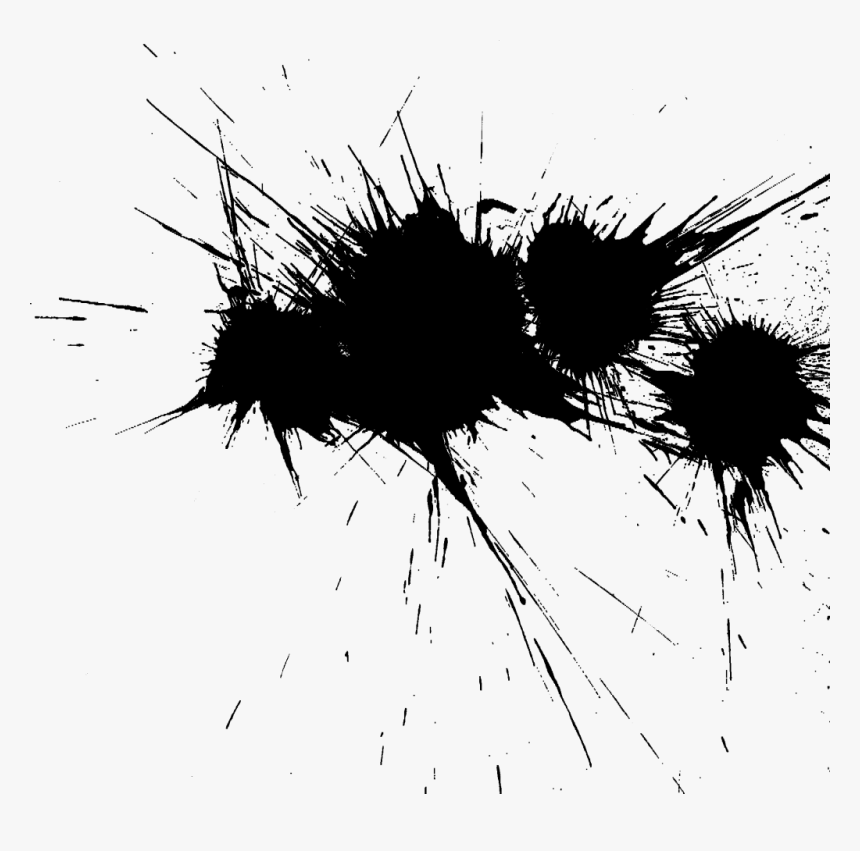 Free Black Paint Splatter Transparent - Black And White Colour Splash, HD Png Download, Free Download