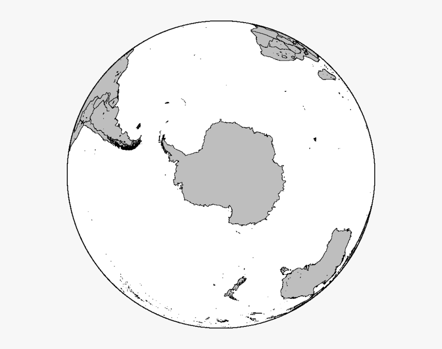 Blankmap Ao 090s South Pole - South Pole Map Blank, HD Png Download, Free Download