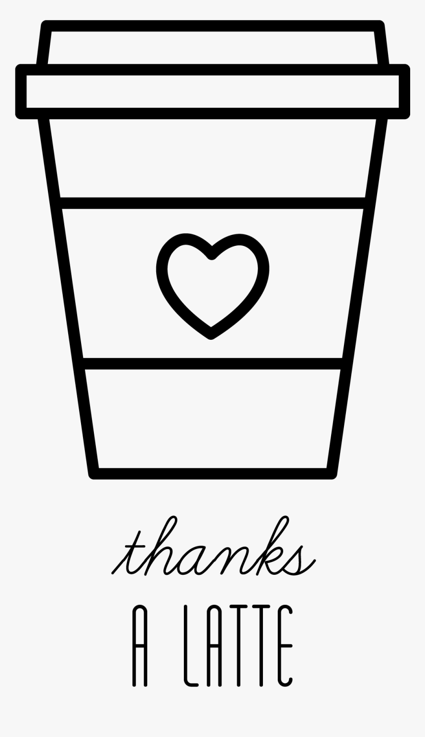 Free Digital Stamp - Latte Clipart Black And White, HD Png Download, Free Download