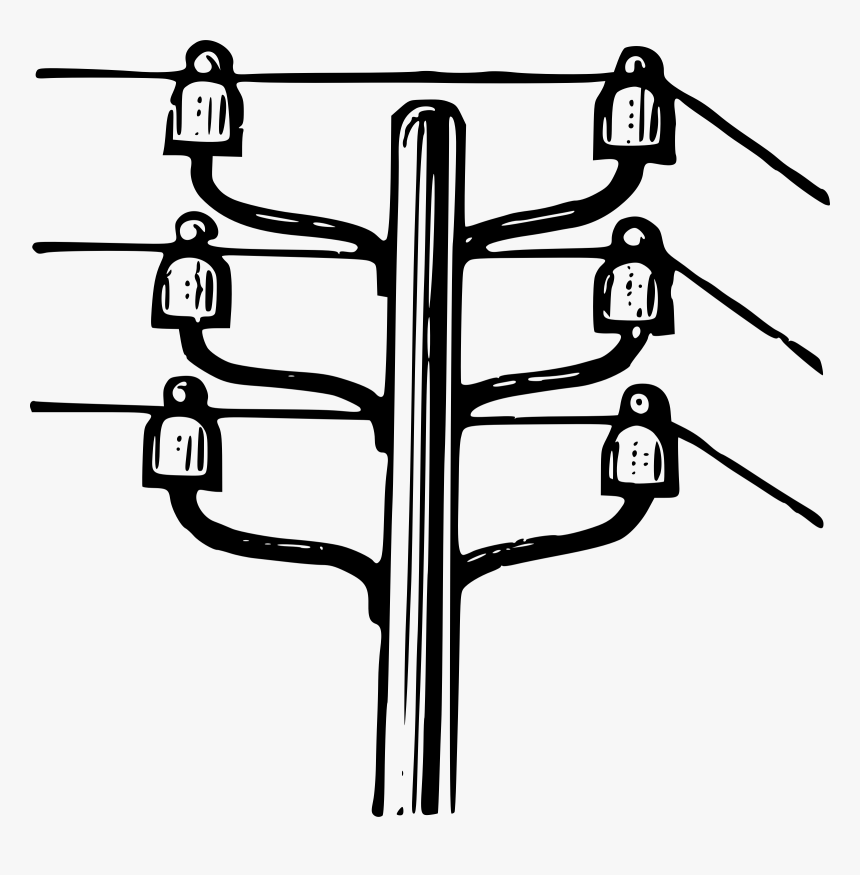 Power Pole With Power Lines Clip Arts - Energia Electrica Dibujo Para Colorear, HD Png Download, Free Download