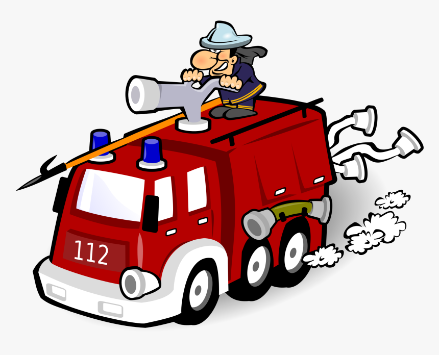 Filefire Engine By Mimooh - Fire Car Cartoon Water, HD Png Download -  kindpng