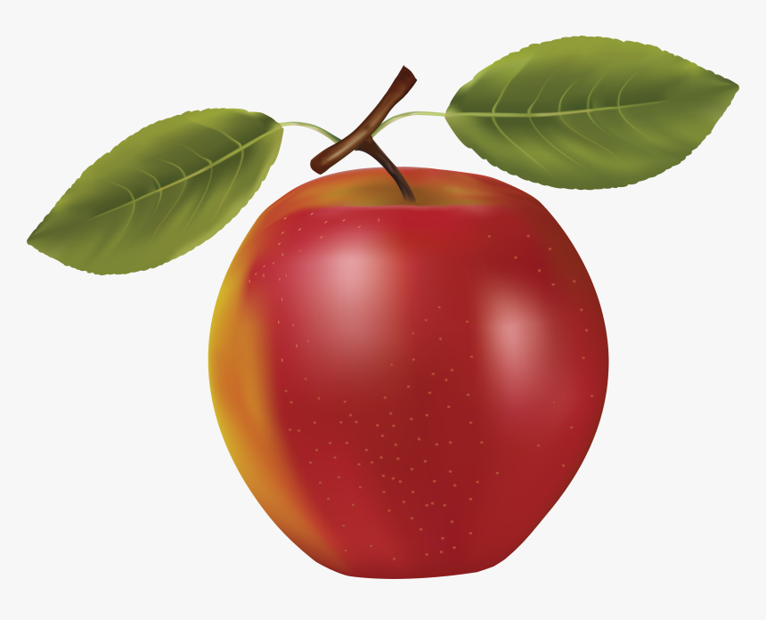 Apple Png - Apple With Two Leaves, Transparent Png, Free Download