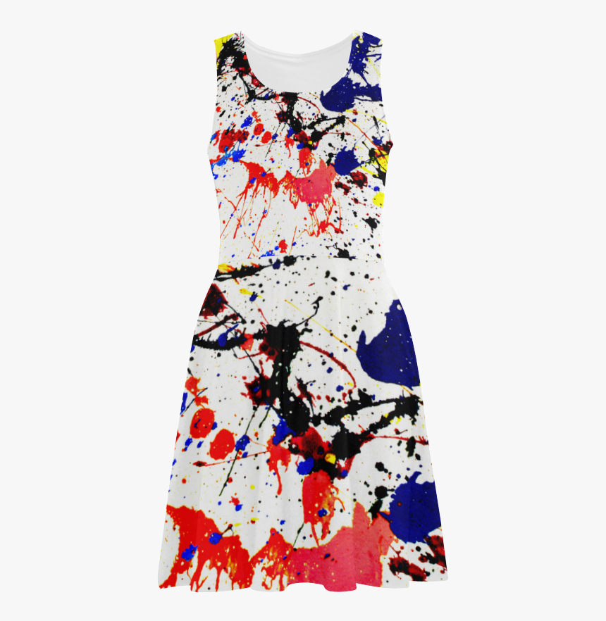 Blue & Red Paint Splatter Atalanta Sundress - Paint Splatter Beanie, HD Png Download, Free Download