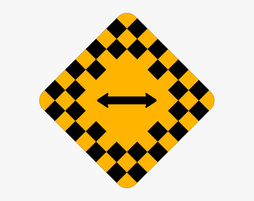 Black And Yellow Checkered Road Sign, HD Png Download, Free Download