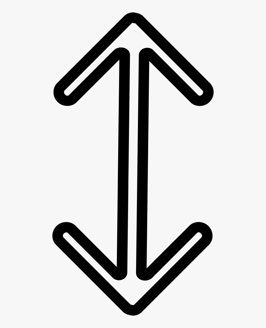 Arrow Double Outlined Vertical Up And Down Sign Comments - White Arrow Up And Down, HD Png Download, Free Download