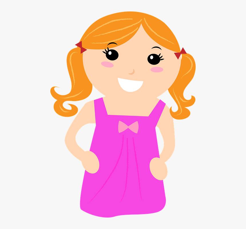 Baby Girl Girl Children Child Preschool School - Transparent Background Girl Cartoon Png, Png Download, Free Download