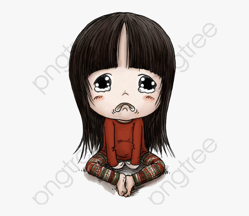Transparent Cry Clipart - Cute Girl Cartoon Crying, HD Png Download, Free Download