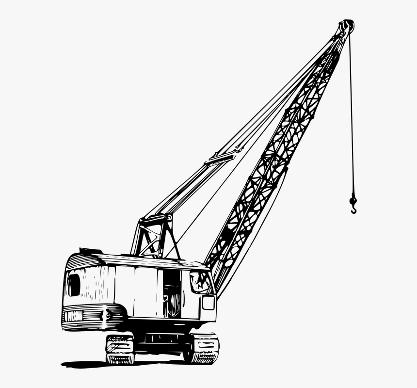 Construction, Crane, Hoist, Hoisting, Lifting, Machine - Construction Crane Clip Art, HD Png Download, Free Download