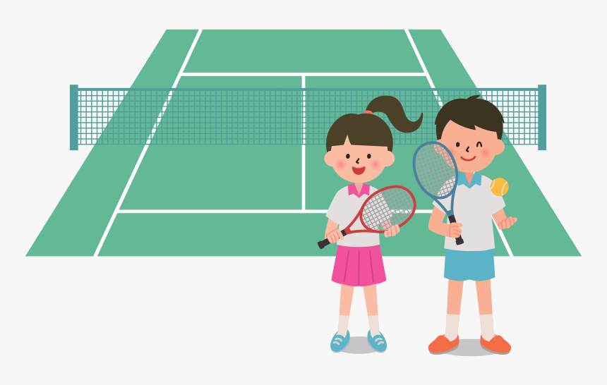 Clip Art People Playing Tennis Clipart - Clip Art Tennis Court, HD Png Download, Free Download