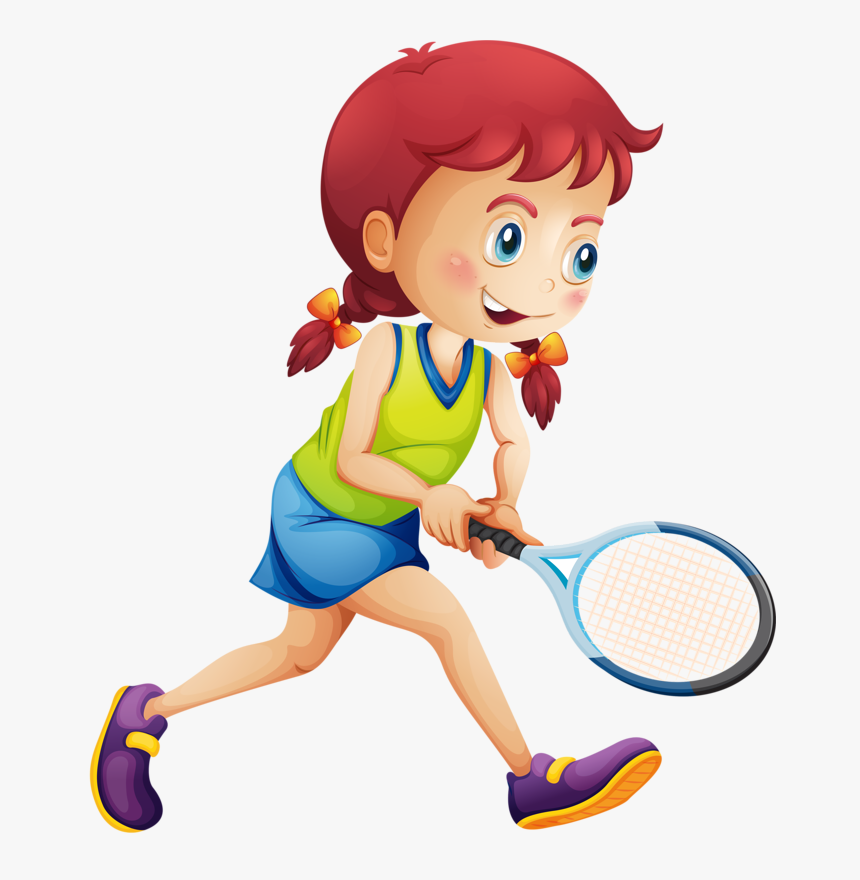 Tennis Girl Racket Illustration - Tennis Player Clip Art Girl, HD Png Download, Free Download