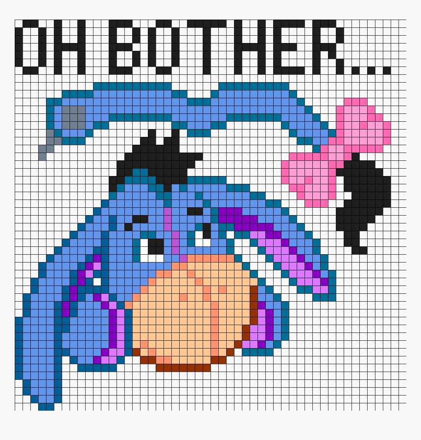 Eeyore Perler Bead Pattern / Bead Sprite - Eeyore Perler Bead Pattern, HD Png Download, Free Download