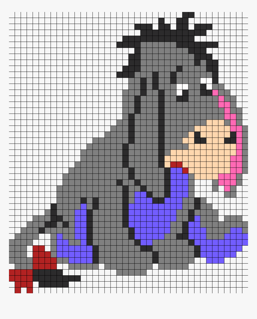 Eeyore Perler Bead Pattern / Bead Sprite - Eeyore Perler Bead Pattern, HD Png Download, Free Download