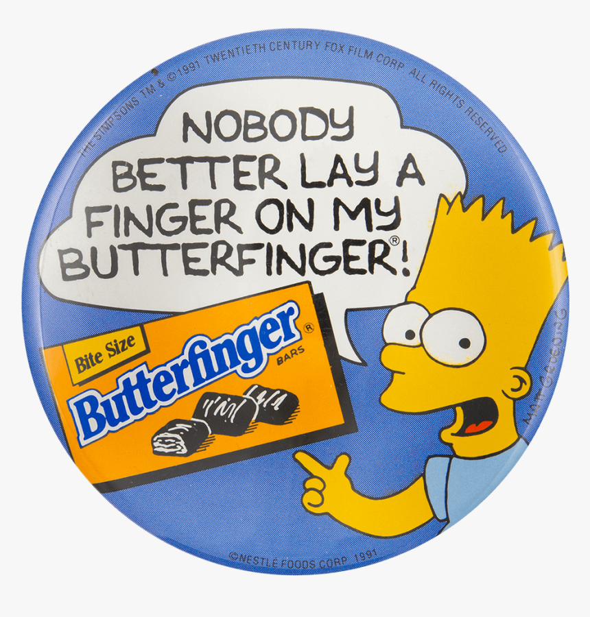 Butterfinger Bart Simpson Advertising Button Museum - Butterfinger Bb's, HD Png Download, Free Download