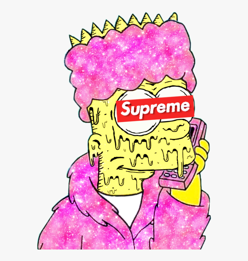 Bart Simpson Art Sticker - Supreme, HD Png Download, Free Download