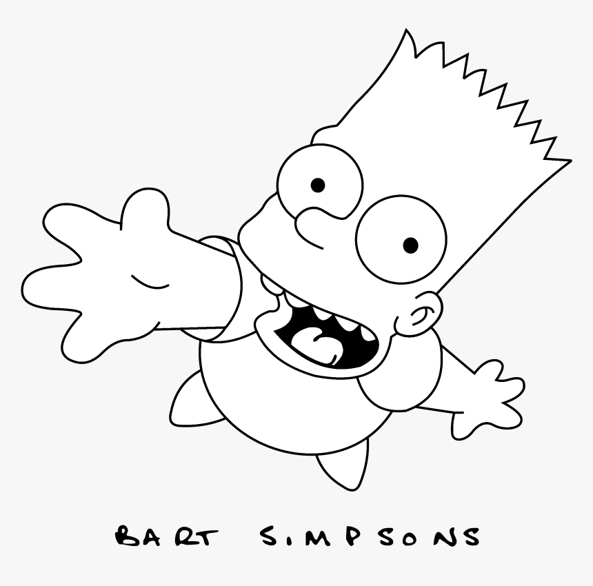 Bart Simpson Logo Black And White - Bart Simpsons Black And White, HD Png Download, Free Download