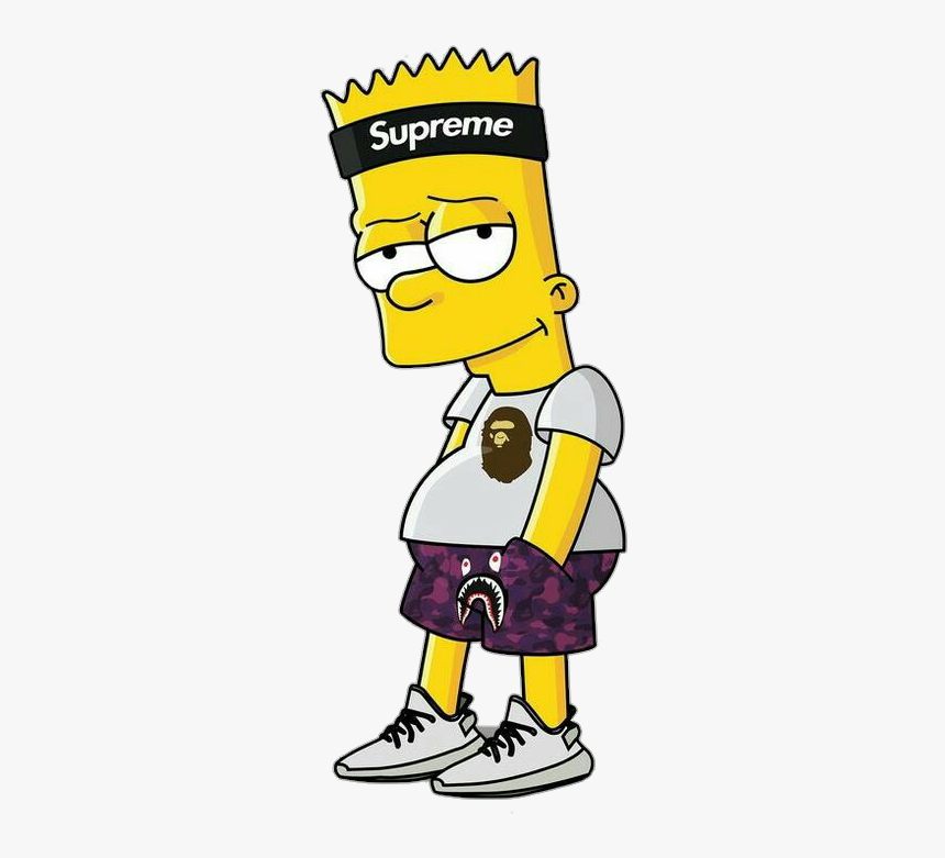 #bart #simpson #simpsons #cartoon #aesthetic #black - Bart Simpson Supreme, HD Png Download, Free Download