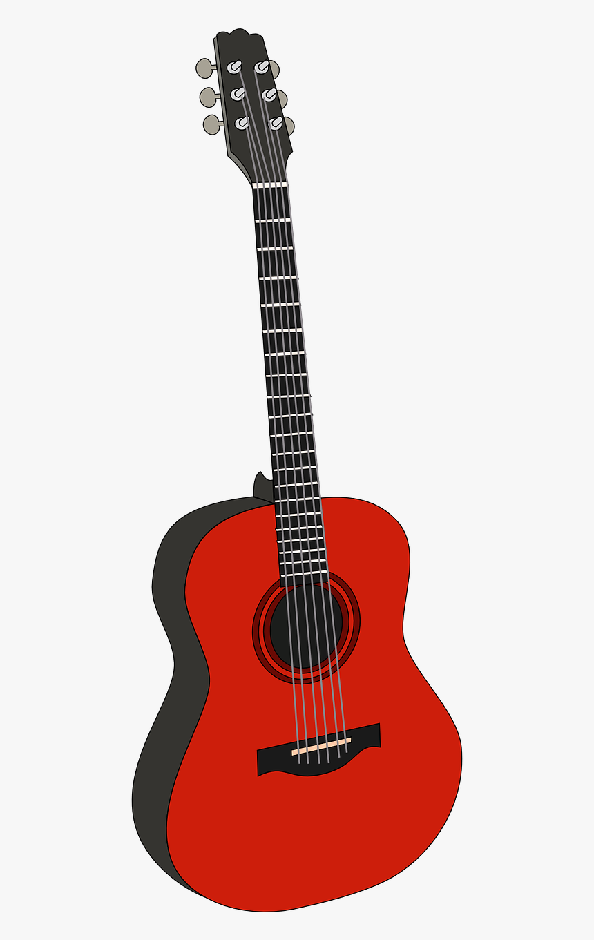 Red Acoustic Guitar Png, Transparent Png, Free Download