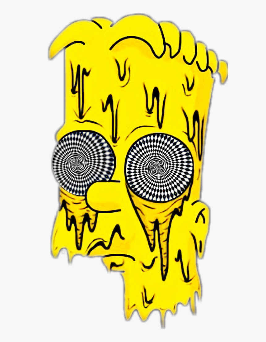 Bart Bartsimpson Simpsons Illusion Spiral Opticalillusi - Bart Simpson Drawing, HD Png Download, Free Download