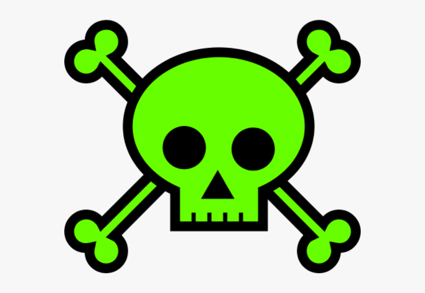 Green Pirate Skull No Background Clipart & Clip Art - Draw Skull And Bones, HD Png Download, Free Download