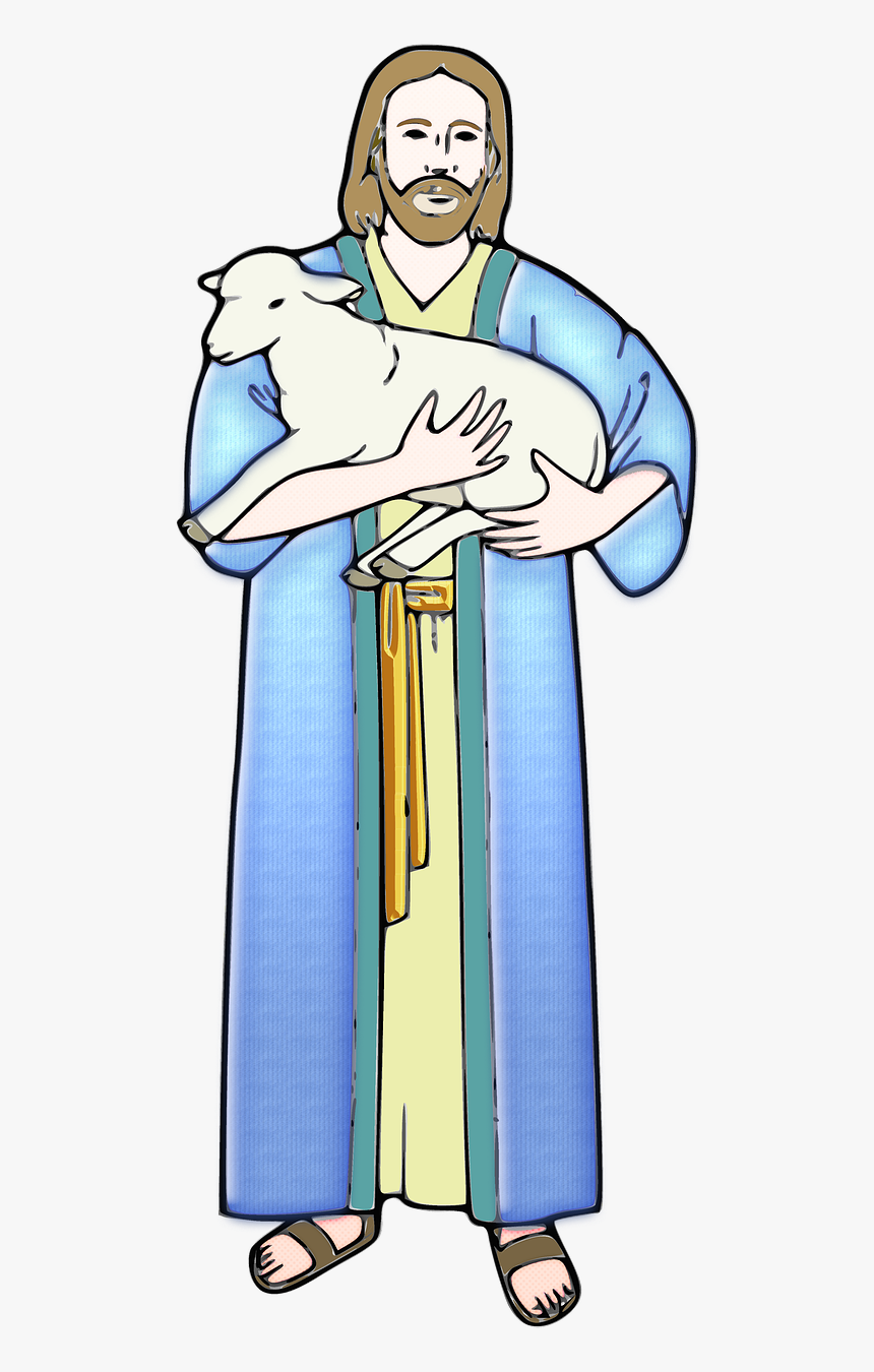 Jesus Christ Sheep - Jesus Con Una Oveja Png, Transparent Png, Free Download