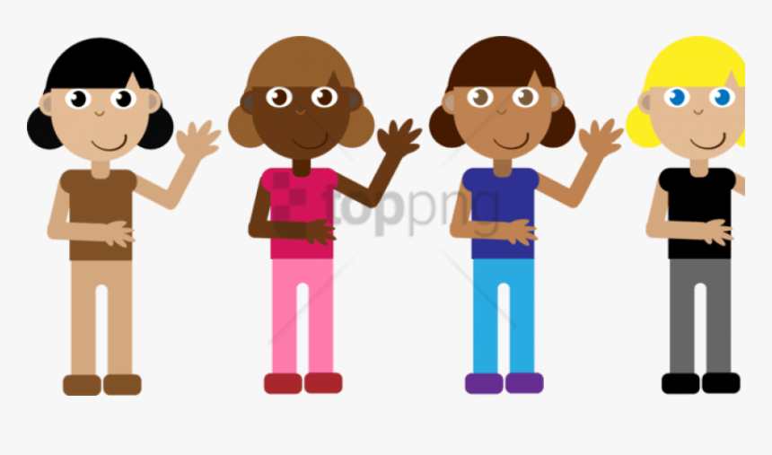 Free Png Download Cartoon Group Of Girls Png Images - Group Of Girls Cartoon Png, Transparent Png, Free Download