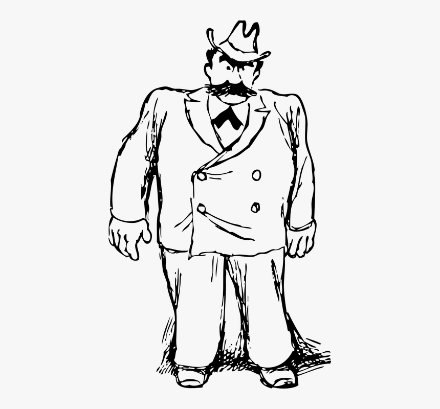 Man, Guy, Cartoon, Businessman, Suit, Fat, Large, Big - Big Man Clipart, HD Png Download, Free Download