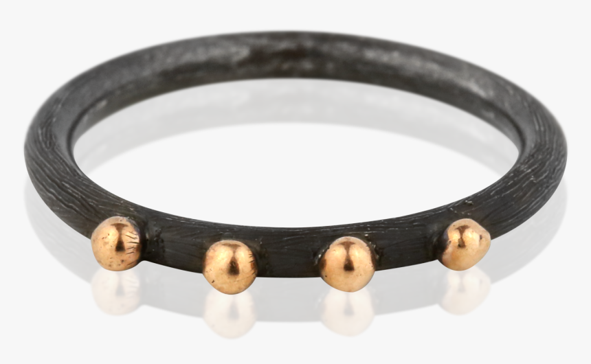 Zayliya Oxidised Silver With 4 Gold Dots - Bangle, HD Png Download, Free Download