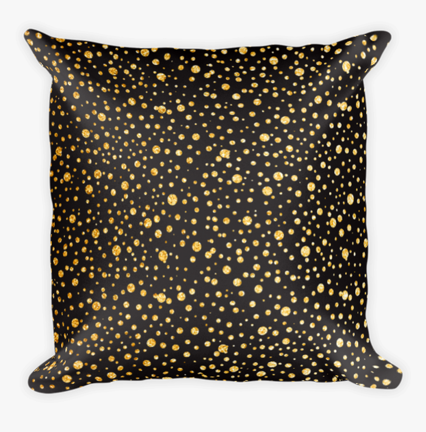 Gold Dots On Black Square Pillow - Throw Pillow, HD Png Download, Free Download