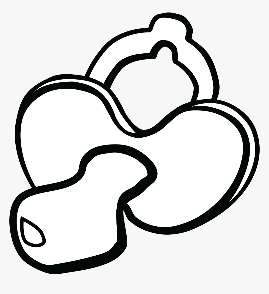 Free Clipart Of A Baby Pacifier - Pacifier Black And White, HD Png Download, Free Download
