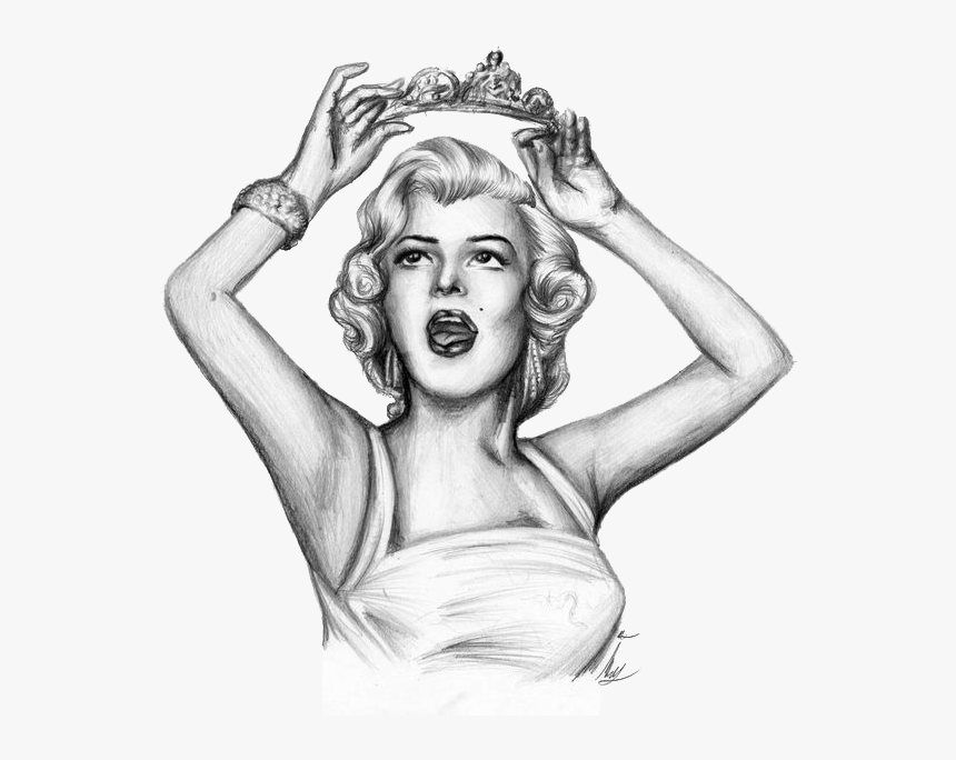 Clip Art Pencil Sketch - Marilyn Monroe Illustration Drawing, HD Png Download, Free Download