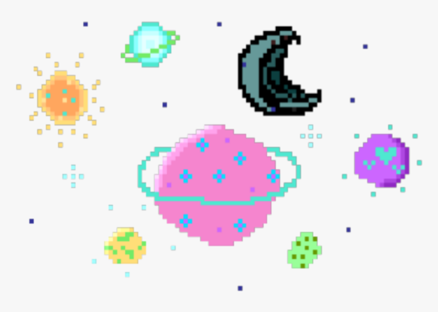 Space Png Kawaii - Pixel Planets Transparent, Png Download, Free Download