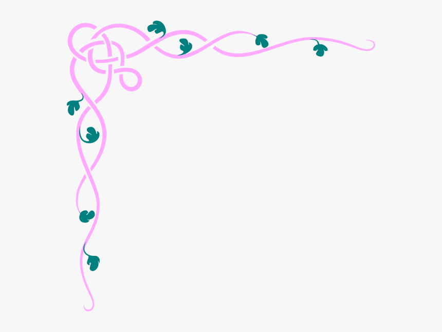 Scroll Borders Clipart - Pink And Blue Flowers Border, HD Png Download, Free Download