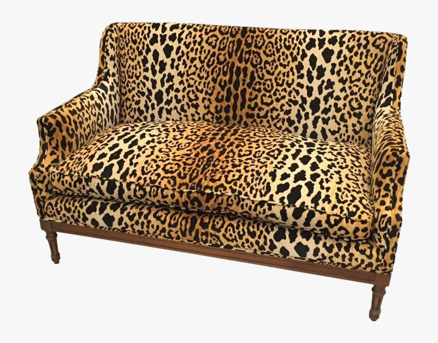 M#century Modern Sofa Re-upholstered In Leopard Print - Animal Print Couch Png, Transparent Png, Free Download