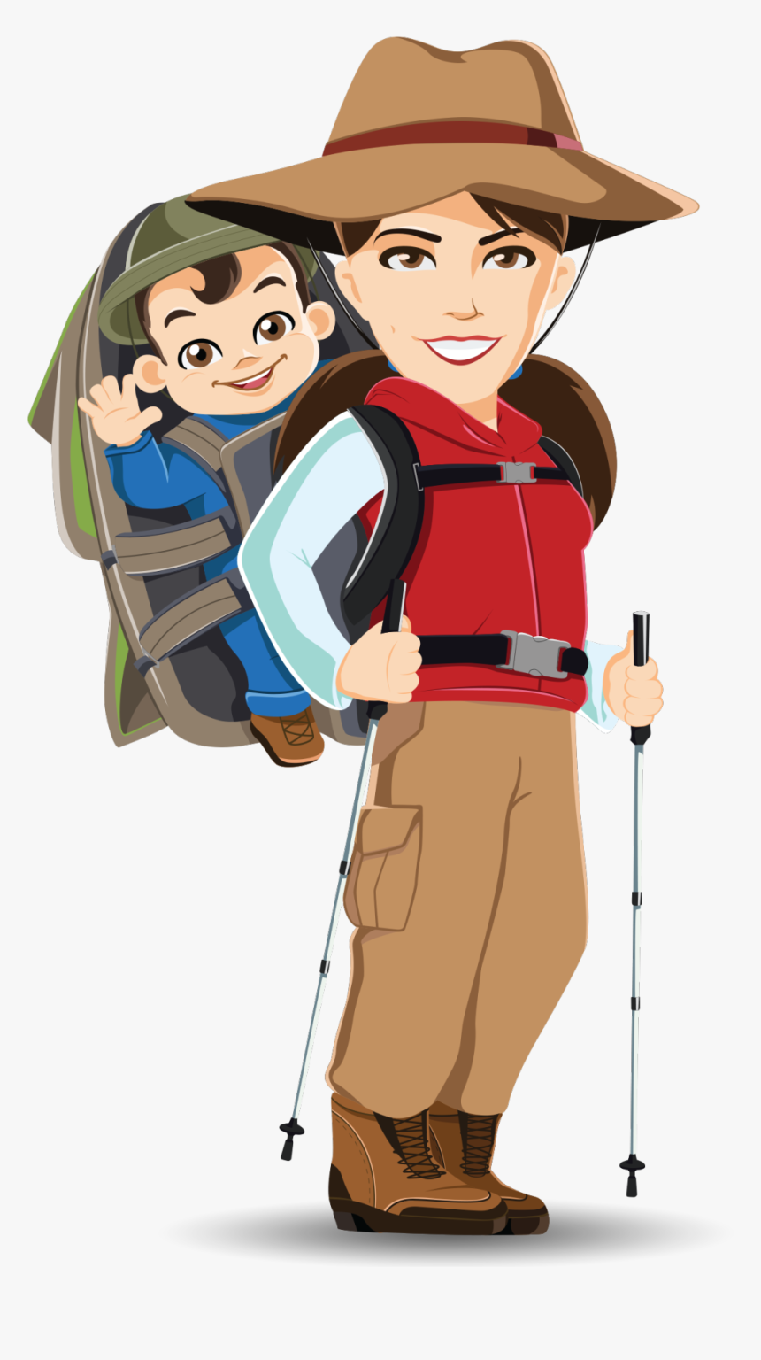 Clip Art About Baby - Hiking With Baby Clip Art, HD Png Download, Free Download