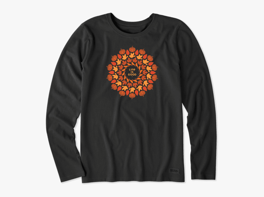 Women"s Fall Mandala Long Sleeve Crusher Tee - Life Is Good Halloween T Shirts, HD Png Download, Free Download