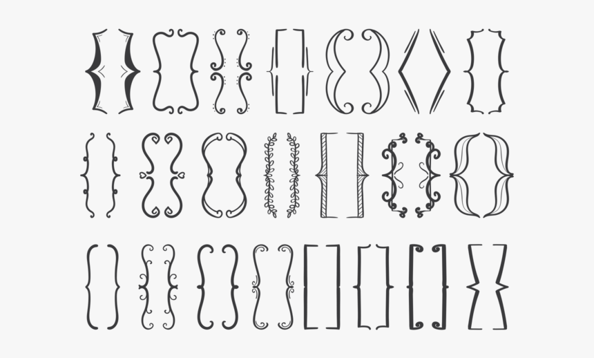 Bracket Icons Set - Line Art, HD Png Download, Free Download