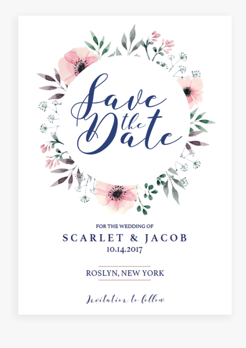 Wedding Invitation Template Green, HD Png Download, Free Download