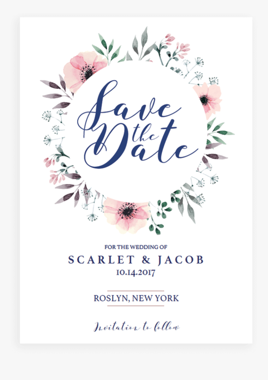 Wedding Invitation Template Green HD Png Download Kindpng