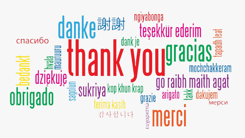 Thank You Translations - Thank You In Different Languages Png, Transparent Png, Free Download